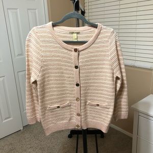 F21 Blush Pink Striped Cardigan NWT